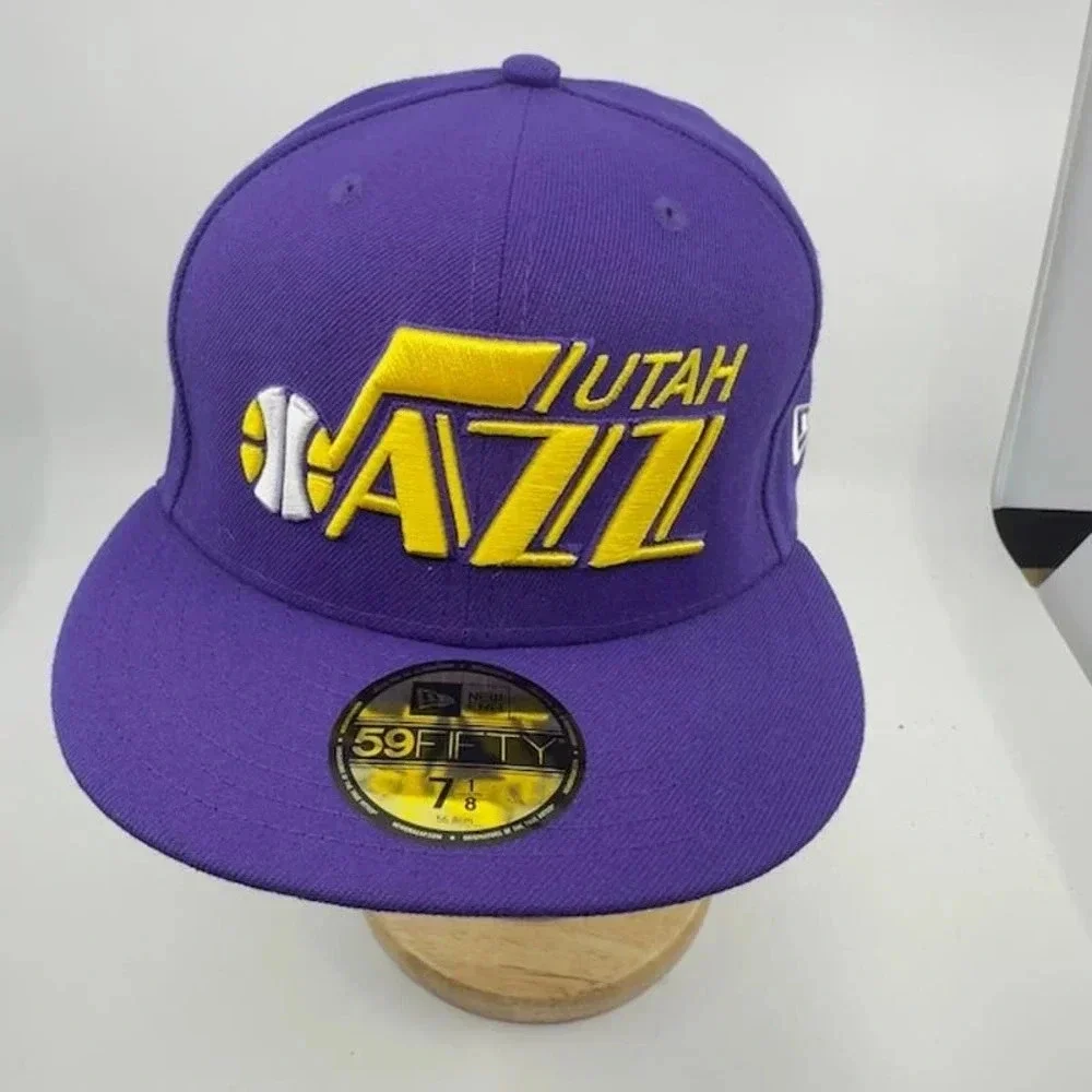 NEW New Era 59Fifty Utah Jazz Classic Edition Baseball Cap Purple Yellow Mens OS - Picture 1 of 5